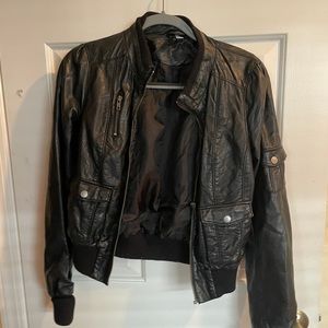 Black leather jacket